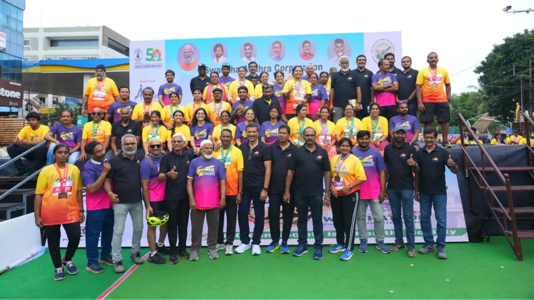 Swachhathon 2025 Marathon Run - Group Amaravati Runners, Vijayawada